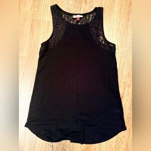 SO Black Lace Trim Tank Top